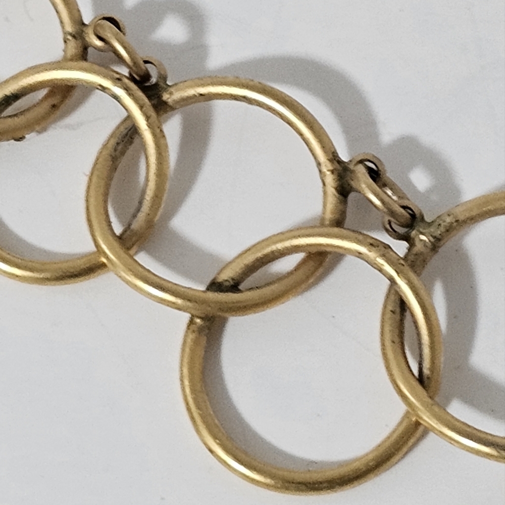 Premier Designs Matte Goldtone Interlocking Circle Bib Necklace - Picture 3 of 5